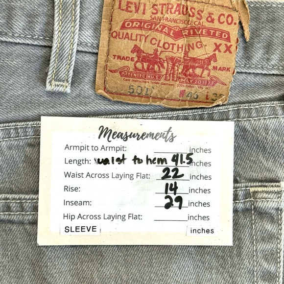 Men’s Gray 501 Button Fly Levi’s Jeans extended size - Picture 6 of 15